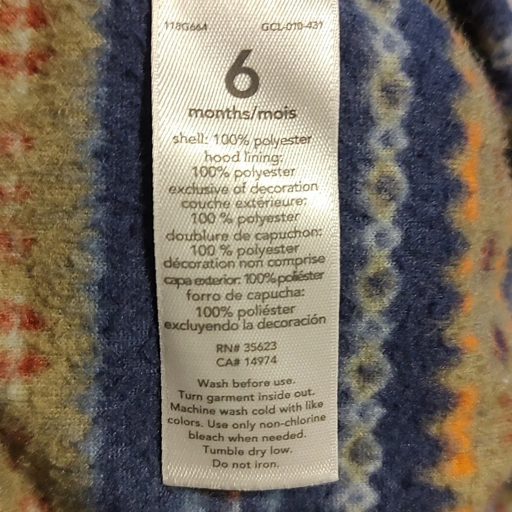 🧸Carter's Baby Boy Fleece Sherpa-Lined Hooded Pajamas Navy Blue Olive Green 6M